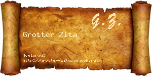 Grotter Zita névjegykártya